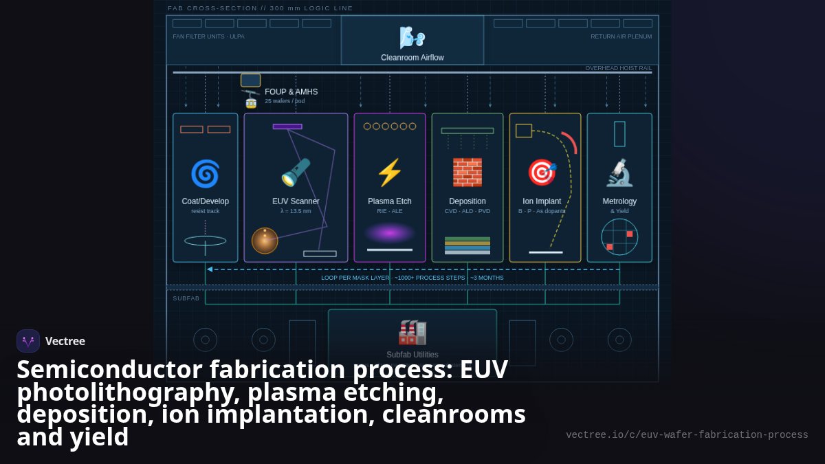 Visual Procssing Semiconductor fabrication process: EUV photolithography, plasma etching ...