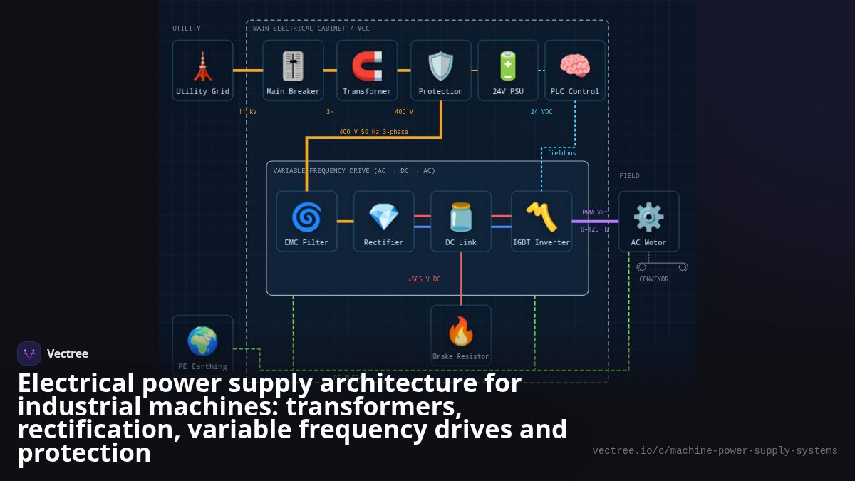 Electrical power supply architecture for industrial machines ...